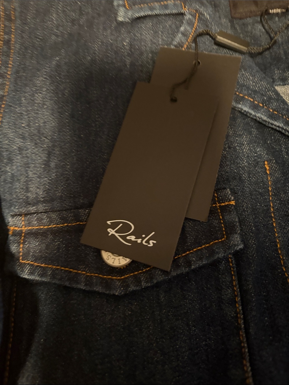 Rails Dark Blue Denim Button-Front Jacket Dress - XS NWT - Picture 4 of 6
